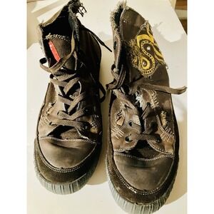 Cream Soda Too Fast To Live Too Young To Die High Top Sneakers Skull Dragon